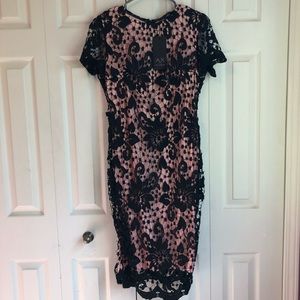 AX Paris NWT size 12 Pink and Black lace Formal Dress